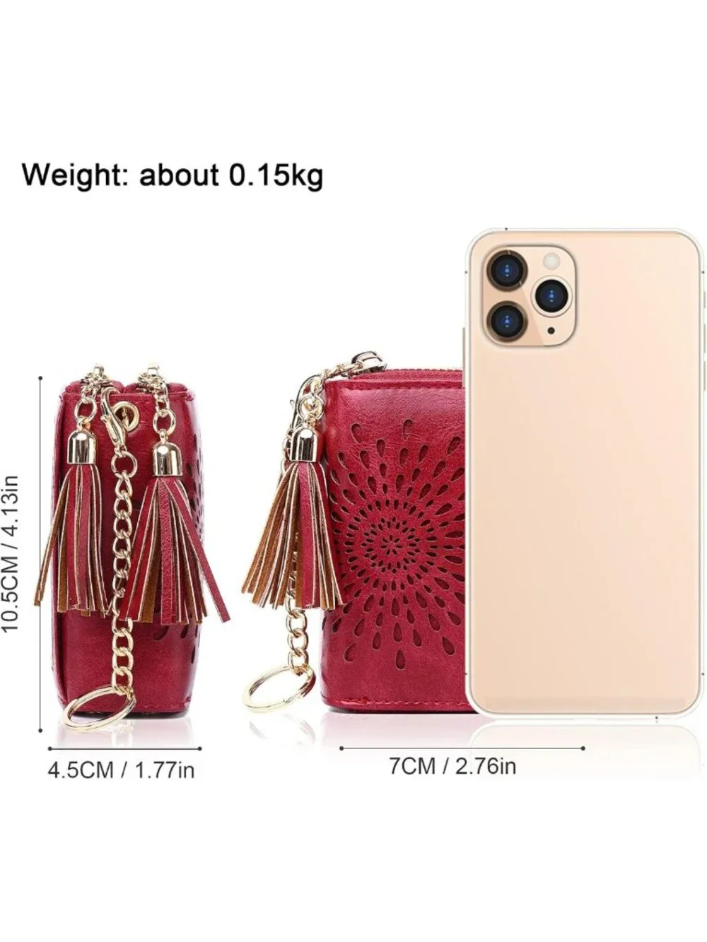 Stylish RFID Zipper Card Case Wallet with Keychain - Compact Women's Credit